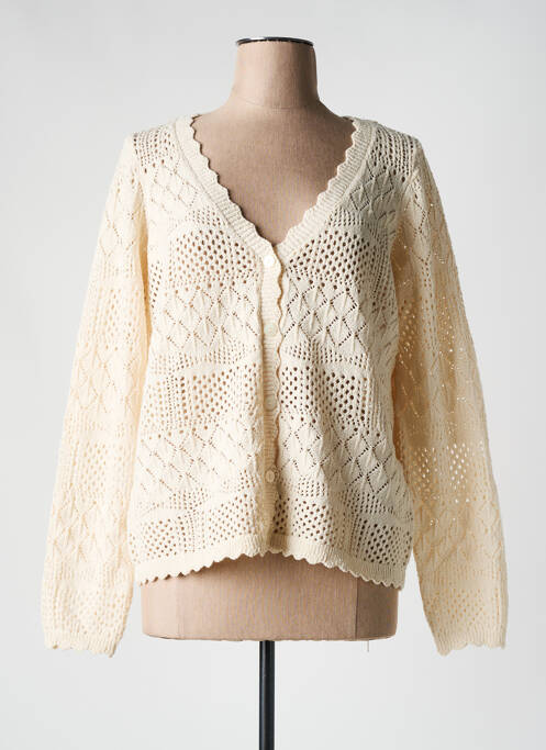 Gilet manches longues beige VERO MODA pour femme