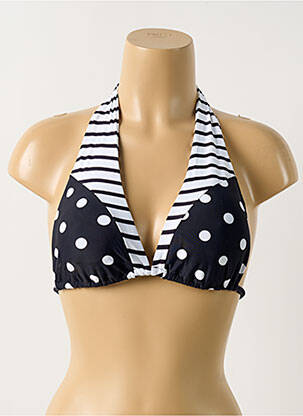 Haut de maillot de bain fermeture liens à nouer haut triangles noir DESPI femme