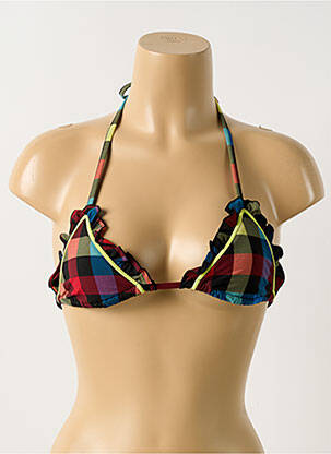 Haut de maillot de bain fermeture liens à nouer haut triangles noir DESPI femme