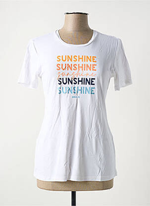 T-shirt sérigraphie floquée manches courtes blanc ALTO GIRO femme