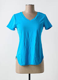 T-shirt col v manches courtes bleu ALTO GIRO femme
