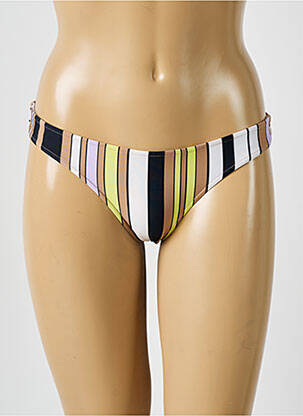 Bas de maillot de bain imprimé rayures culotte marron DESPI femme