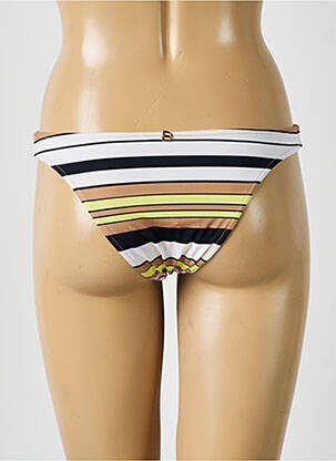 Bas de maillot de bain effet matière satinée culotte marron DESPI femme