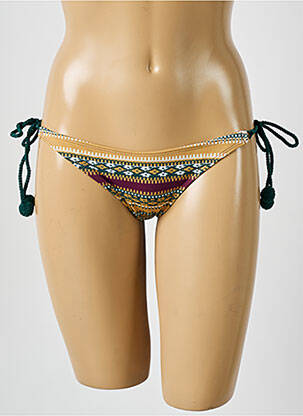 Bas de maillot de bain effet matière satinée bikini vert DESPI femme
