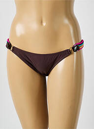 Bas de maillot de bain tissage satiné culotte marron DESPI femme