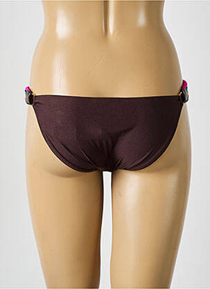 Bas de maillot de bain tissage satiné culotte marron DESPI femme
