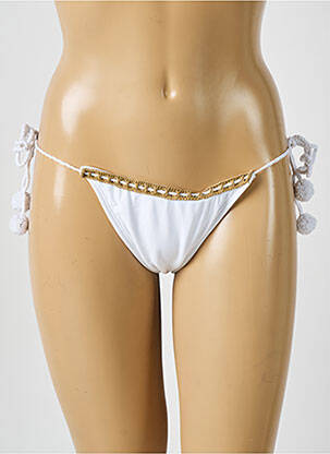Bas de maillot de bain tissage satiné bikini blanc DESPI femme