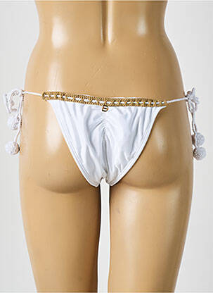 Bas de maillot de bain tissage satiné bikini blanc DESPI femme
