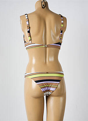 Maillot de bain 2 pièces stretch haut soutien-gorge balconnet marron DESPI femme