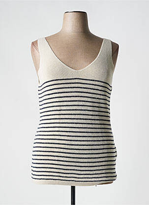 Top imprimé fantaisie fines bretelles beige VERO MODA femme