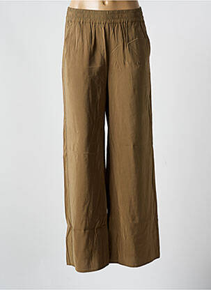 Pantalon droit taille élastique vert MINIMUM femme