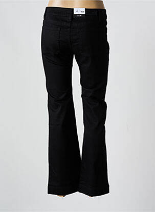 Pantalon flare fermeture zippée sous rabat boutonné noir F.A.M. femme