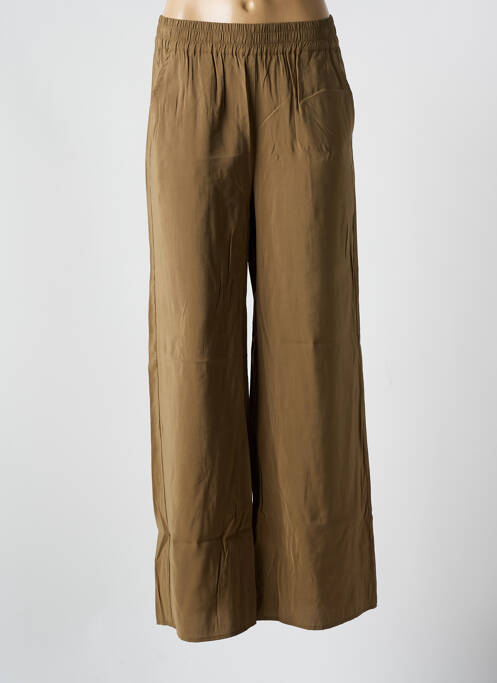 Pantalon droit taille élastique vert MINIMUM femme