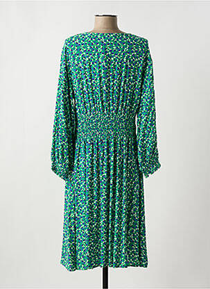 Robe mi-longue coupe fluide manches longues vert LA FIANCEE DU MEKONG femme