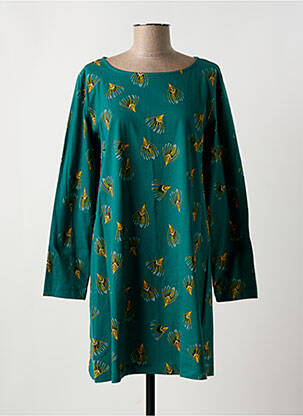 Robe courte coupe évasée manches longues vert PRINCESSE NOMADE femme