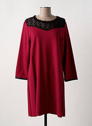 Robe courte manches longues manches longues rouge MALOKA femme