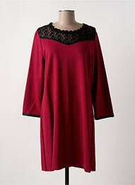 Robe courte manches longues manches longues rouge MALOKA femme