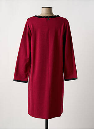 Robe courte manches longues manches longues rouge MALOKA femme