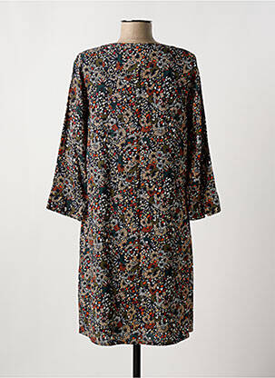 Robe courte imprimé fleurs manches longues noir LA FIANCÉE femme