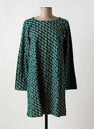 Robe courte coupe évasée manches longues vert PRINCESSE NOMADE femme