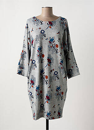 Robe courte manches longues manches longues gris LILY & ME femme