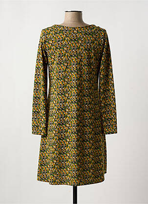 Robe courte coupe évasée manches longues vert LINGAM femme