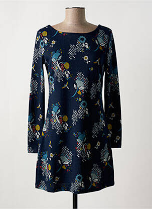 Robe courte manches longues manches longues bleu LILY & ME femme