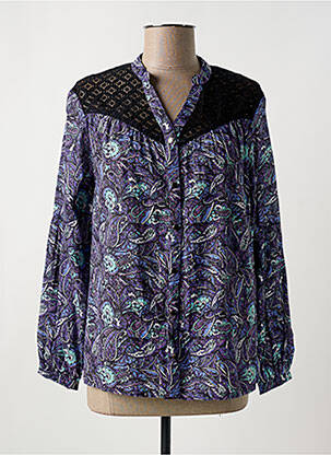 Chemisier imprimé fleurs manches longues violet LA FIANCÉE femme
