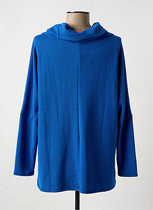 Pull tunique stretch manches longues bleu LINGAM femme