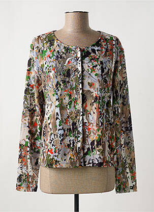 Gilet manches longues marron MALOKA pour femme