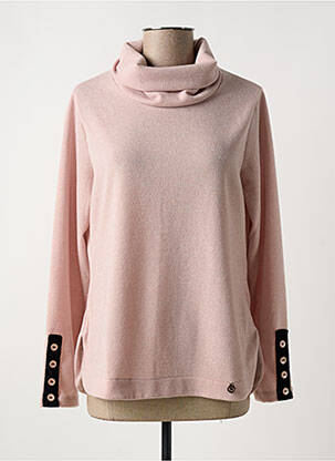 Pull col roulé rose MALOKA pour femme