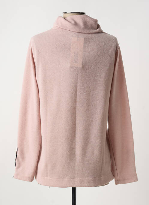 Pull col roulé rose MALOKA pour femme