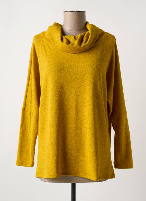 Pull tunique jaune LINGAM pour femme