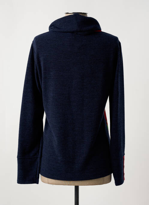 Pull coupe cintrée manches longues bleu MALOKA femme