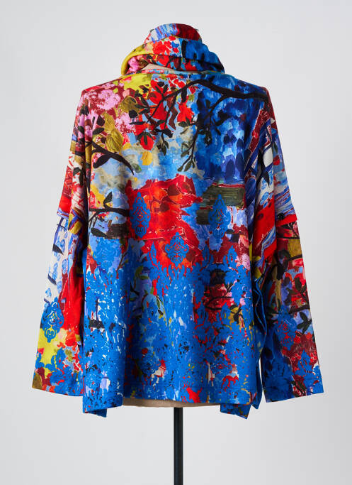 Pull stretch manches longues bleu MALOKA femme