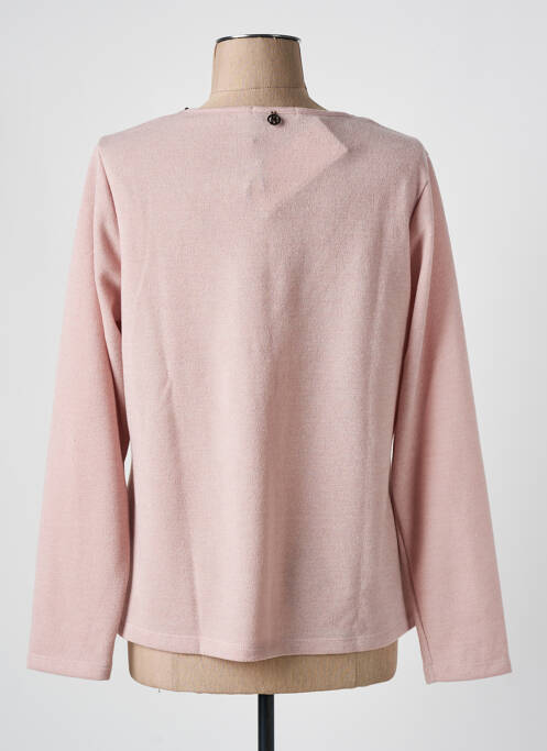 Pull tissage chiné manches longues rose MALOKA femme
