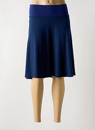 Jupe mi-longue coupe évasée bleu LINGAM femme