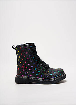Bottines/boots tissage satiné talon bas noir LICO fille