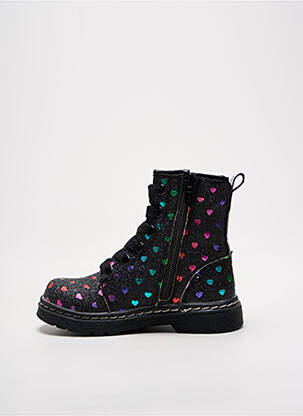 Bottines/boots tissage satiné talon bas noir LICO fille