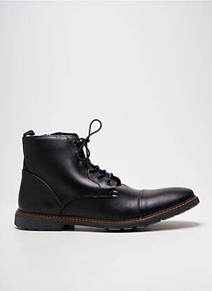 Bottines/boots matière lisse talon bas noir COTEMER homme