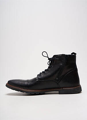 Bottines/boots matière lisse talon bas noir COTEMER homme
