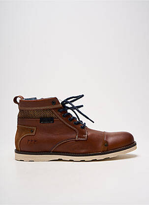 Bottines/boots matière lisse bout rond marron COTEMER homme