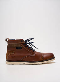 Bottines/boots matière lisse bout rond marron COTEMER homme