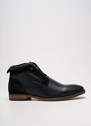 Bottines/boots tissage satiné talon bas noir COTEMER homme