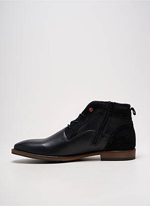 Bottines/boots tissage satiné talon bas noir COTEMER homme