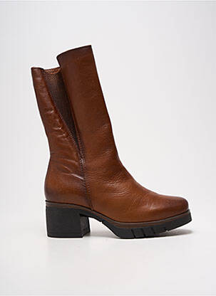 Bottines/boots matière lisse talon de 4 à 6cm marron PAULA URBAN femme