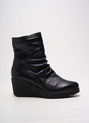Bottines/boots tissage satiné talon de 7 à 9cm noir PAULA URBAN femme