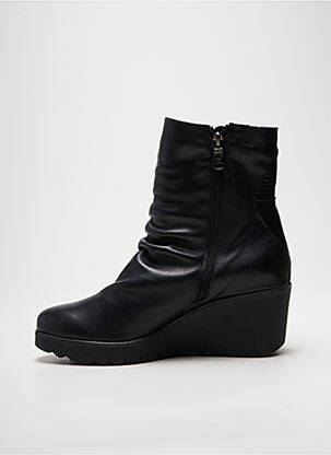 Bottines/boots tissage satiné talon de 7 à 9cm noir PAULA URBAN femme
