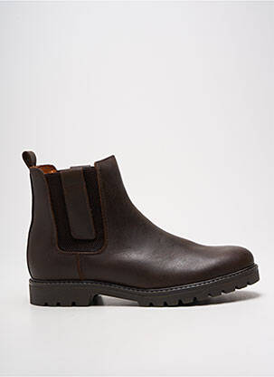 Bottines/boots matière lisse talon bas marron ORLAND homme