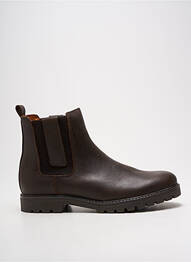 Bottines/boots matière lisse talon bas marron ORLAND homme